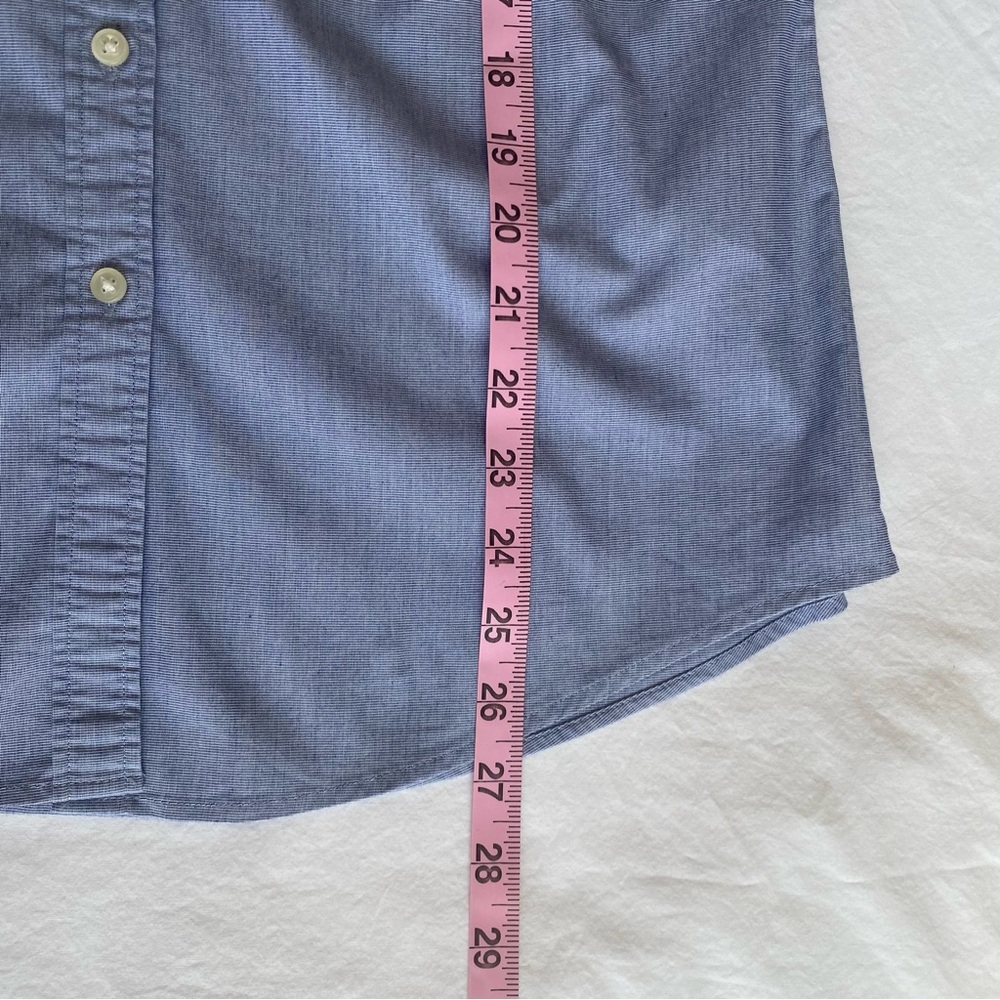 Banana Republic Riley Office, Casual, Minimalist Button-Down Dress Shirt Blue 6 - Picture 10 of 11